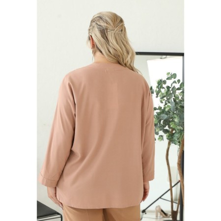 Female blouse, size 50, beige color-1