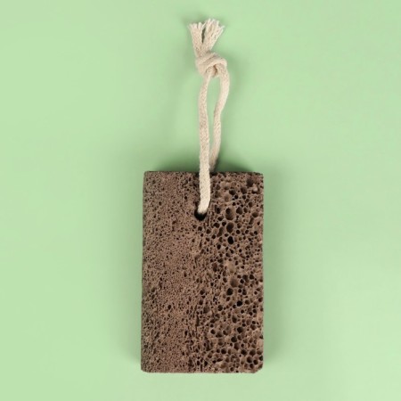 Natural pedicure pumice, with a suspension, 10 × 6 cm, in a box, brown color-2