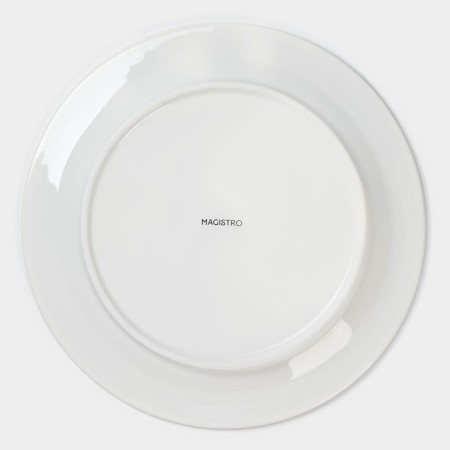 Porcelain dining porcelain Magistro "leaf", d = 25.8 cm, white color-3