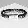Bracelet unisex "power" weaving, black color with silver, 21.5 cm