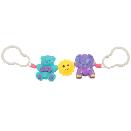 Stretching on the stroller/crib “Bear, star, elephant”, 3 toys, crumb me-9