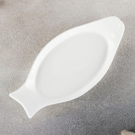 Porcelain dish for fish Wilmax, 22 × 10.5 cm, white color-2