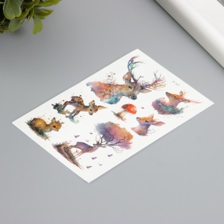 Tattoo on the body phosphorus with sparkles "Deer" 7.5x12 cm-1