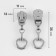 Automatic lock for metal zippers, No. 5, decorative, 10 pcs, Nickel color