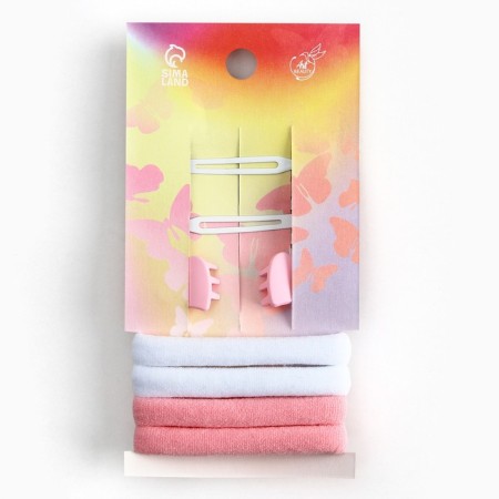Hairpins, elastic bands, hair crab "tender", pale pink tones-10