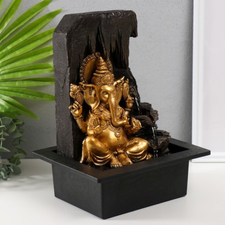 The desktop fountain from the network, the backlight "Golden Ganesh in the Grotto" 25x20x33 cm-1
