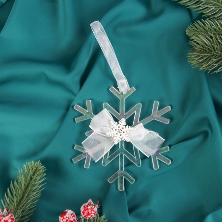 Christmas tree decoration "Mirror snowflake" 12x10 cm