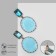 Earrings with rhinestones "Cleo" circles, blue color in gold