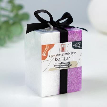 Candle Cube 5x7.5cm, "Crystalline Pattern", cinnamon