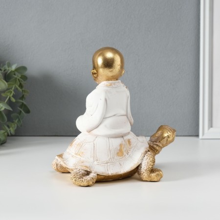 Polystone souvenir "Little Buddha on the Turtle" 17x11x17 cm-3