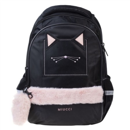 Youth backpack, 40 x 26 x 19 cm, ergonomic back, Hatber Street "Moore-huma" black NRK_90100-2
