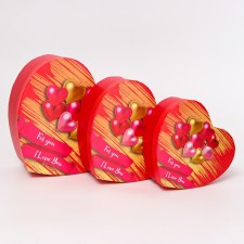 A set of boxes 3 in 1 heart 22*20*9/19*17*7.5/16*13.5*6 cm