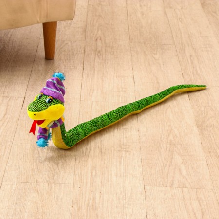 Soft toy "Snake", winter, 72 cm, in the New Year's cap-3