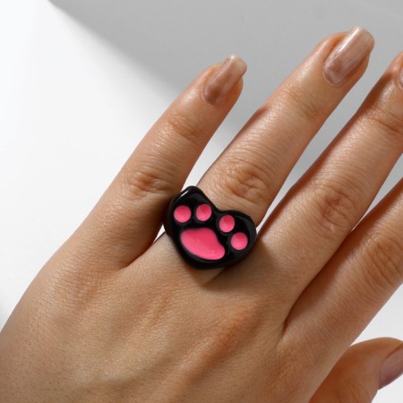 Ring "Haw", black-pink color, dimensionless-2