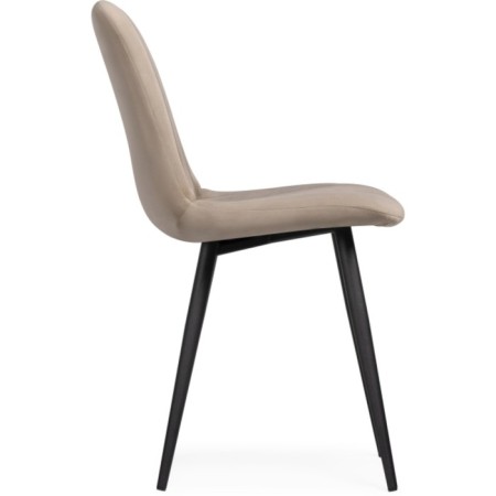 Stool on a metal frame Dani metal/velor, black/beige 43x48x85 cm-2