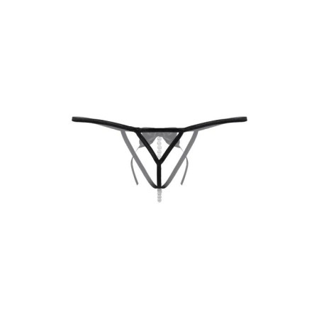 Стринги открытые с ниткой из бусин SoftLine Collection, цвет чёрный, размер S/L-3