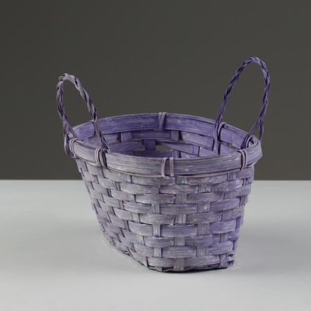 Wicker basket, 26 x 13 x 11 cm, purple, bamboo-1