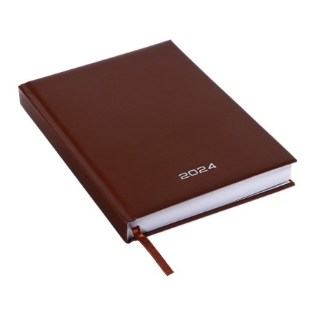 Dated diary 2024, A5, 176 sheets, Attomex.orion, Bumvinyl cover, Lasse, Blok 70 g/m2, brown-1