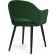 Stol on a metal frame Apr Metal/velor, black/green 57x57x81 cm