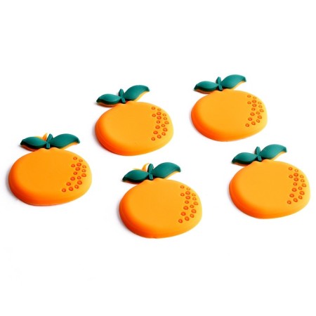 Decor silicone "Mandarins" set of 5 pcs., Size 1 pc. - 3.4 × 3.6 × 0.3 cm, glue pads-1