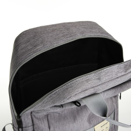 A backpack of textiles on a zipper, 3 pockets, a laptop, color gray-5
