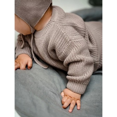 Knitted Children's Pure Love Buddy, height 74 cm, brown color-11