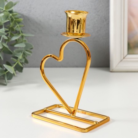 Summary metal per 1 candle "Heart" d = 2.3 cm gold 5.8x9.3x14 cm-3