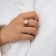 Ring with pearls "bohemia" color white in gold, dimensionless