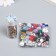 Decor "Semiobusins ​​and rhinestones. Gradient Blue Cream" D = 4 mm 10 g 200 pcs 5x2.5 cm mix