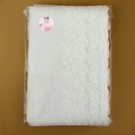 Lace on a grid, 150 mm × 9 ± 0.5 m, white color-2