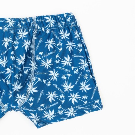 Bathing swimming trunks for a boy, dark blue/palm trees, height 146 cm-1