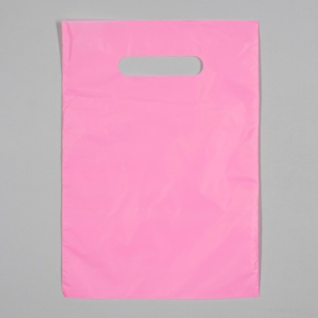 Polyethylene package, with a cut pen, pink, 20 x 30, 33 μm