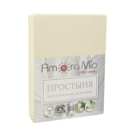 AMORE Mio elastic sheet, size 200x200x20 cm, milk color-2