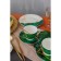 Tea steam porcelain shares "Malachite box", 2 items: a cup 250 ml, a saucer d = 15 cm, green color