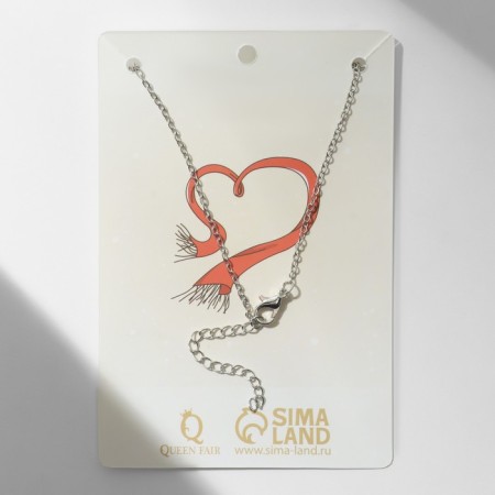 Piece "hearts" fastened, white color in silver-4