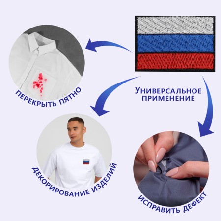 Термоаппликация «Флаг», 5,5 × 3,8 см, цвет триколор-4