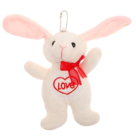 Soft toy "Bunny", with a heart, on the suspension