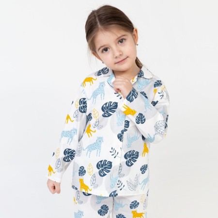Пижама детская для девочки KAFTAN "Тропики" р. 98-104, белый-1