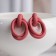 Earrings Metal "Botthega" two ovals, pink color