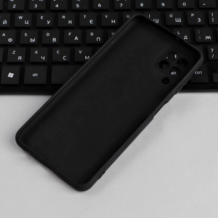 Case for Samsung Galaxy A22, silicone, matte, black-5
