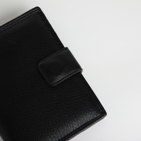 Male purse on magnet 3 in 1, department for auto documents, passports, black color-3