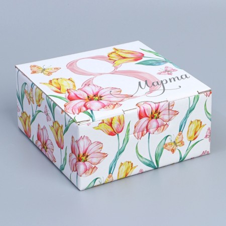 Box Gift team, packaging, “since March 8”, 15 x 15 x 7 cm-2