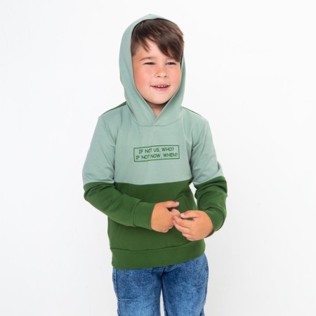 Sweatshirt for a boy, the color is gray-green, height is 104 cm-3