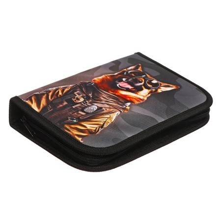 Penal 3 sections, tab inside, 140 x 210 x 40 mm, fabric, calligrata top block "camouflage"-2