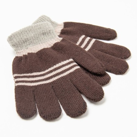 Baby gloves, brown color, size 14-1