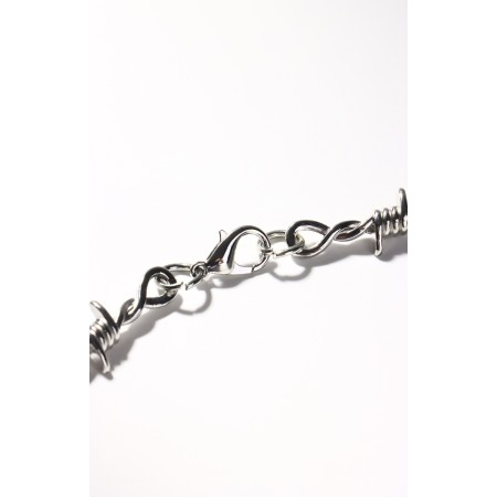 The necklace "wire" is prickly, the color is silver, l = 45 cm-3