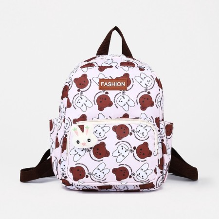 Baby backpack on lightning, 3 outer pockets, beige color-5