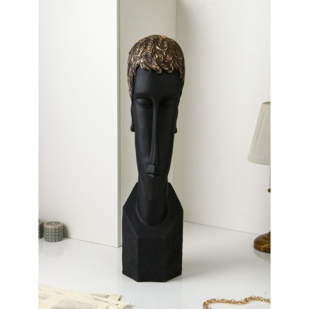 Figure "Face", polystone, 82 cm, black-gold color-1