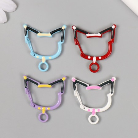 Carabiner Metal with a ring "A cat with a collar" mix 3.4x3.3 cm-1