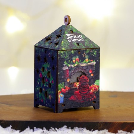 New Year's Table flashlight "heat and comfort", 5 x 5 x 10 cm.-2